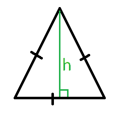 equilateral triangle area via height